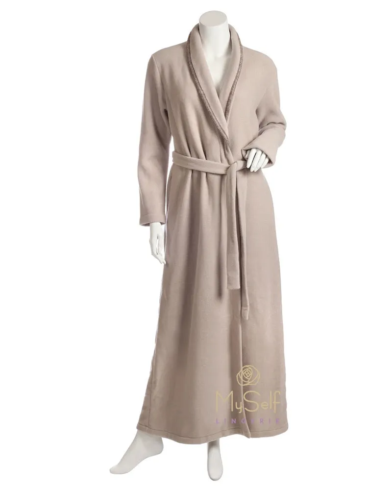 19602C Plush Fleece Cream Wrap Robe