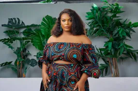 African Print Off Shoulder Crop Top/Blouse - Adanna