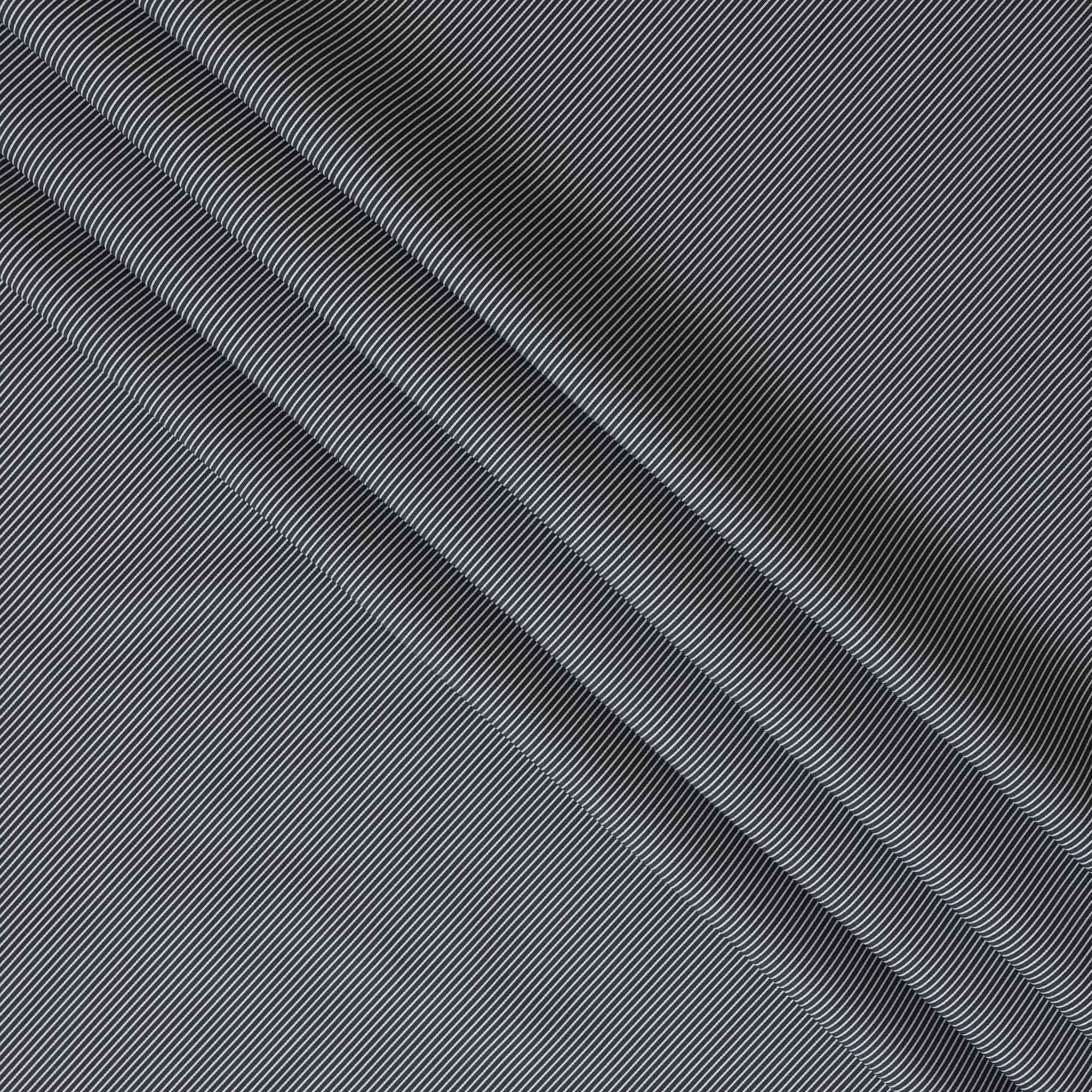 Black and White Micro Striped 100% Cotton Shirting Fabric, 150 cm Width, Made in Italy-D20476