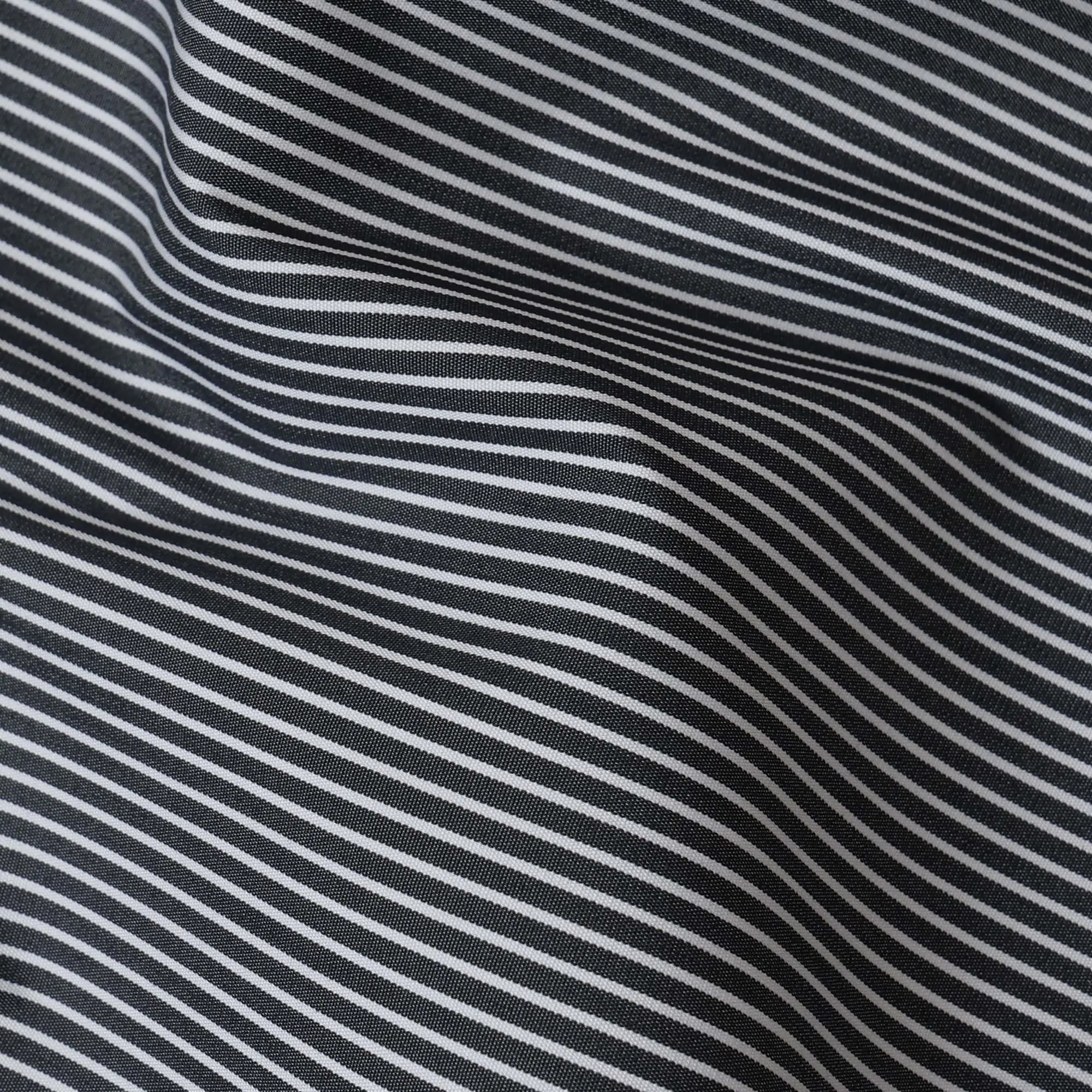 Black and White Micro Striped 100% Cotton Shirting Fabric, 150 cm Width, Made in Italy-D20476