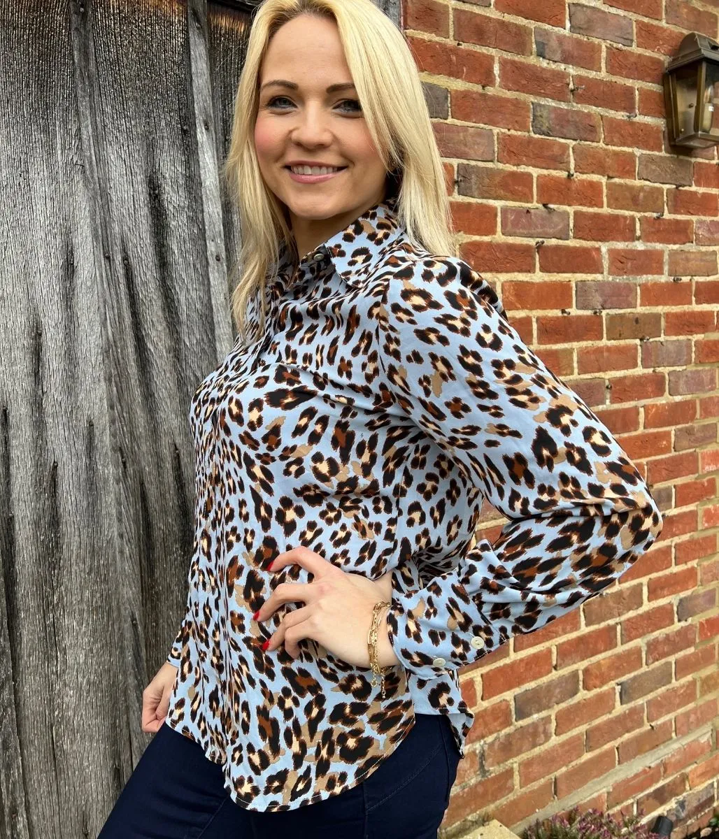 Blue Animal Print Shirt