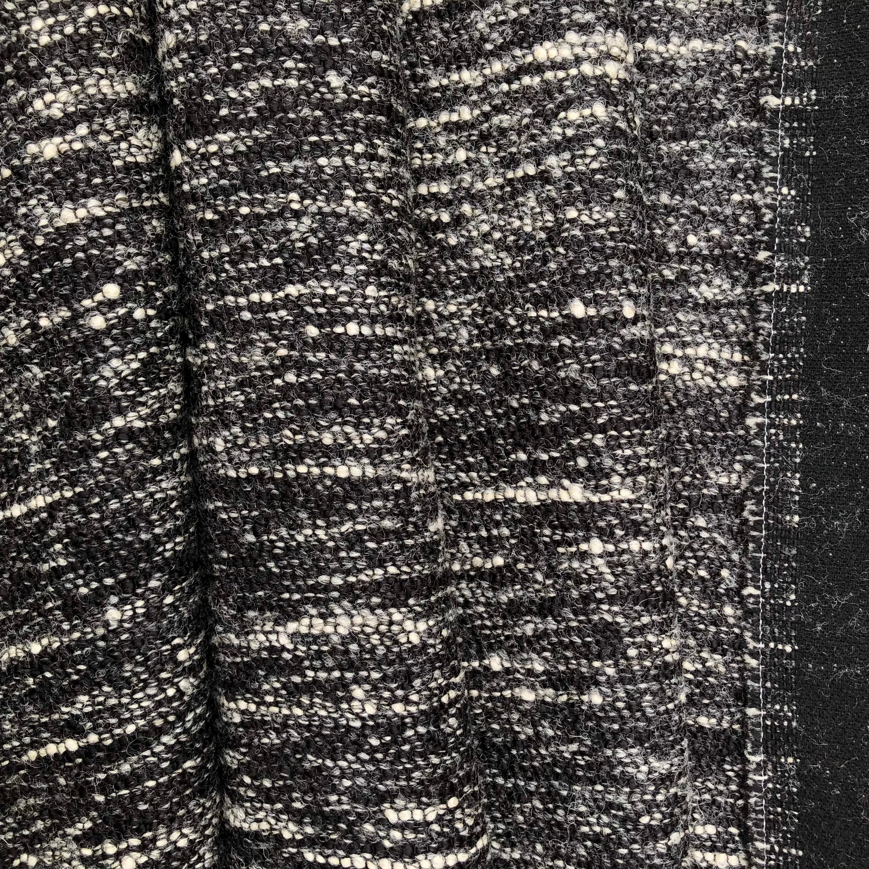 Boucle Wool Blend Coating in Black/White (60" Wide, By The Yard)