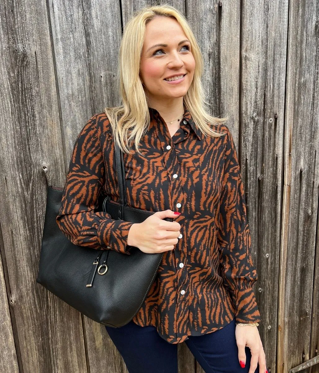 Brown Animal Print Shirt