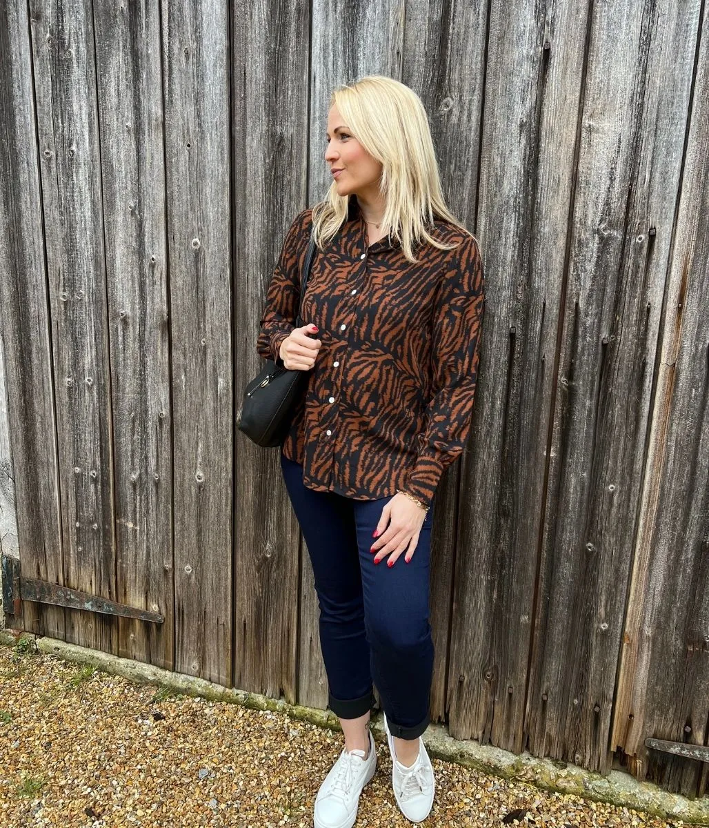 Brown Animal Print Shirt