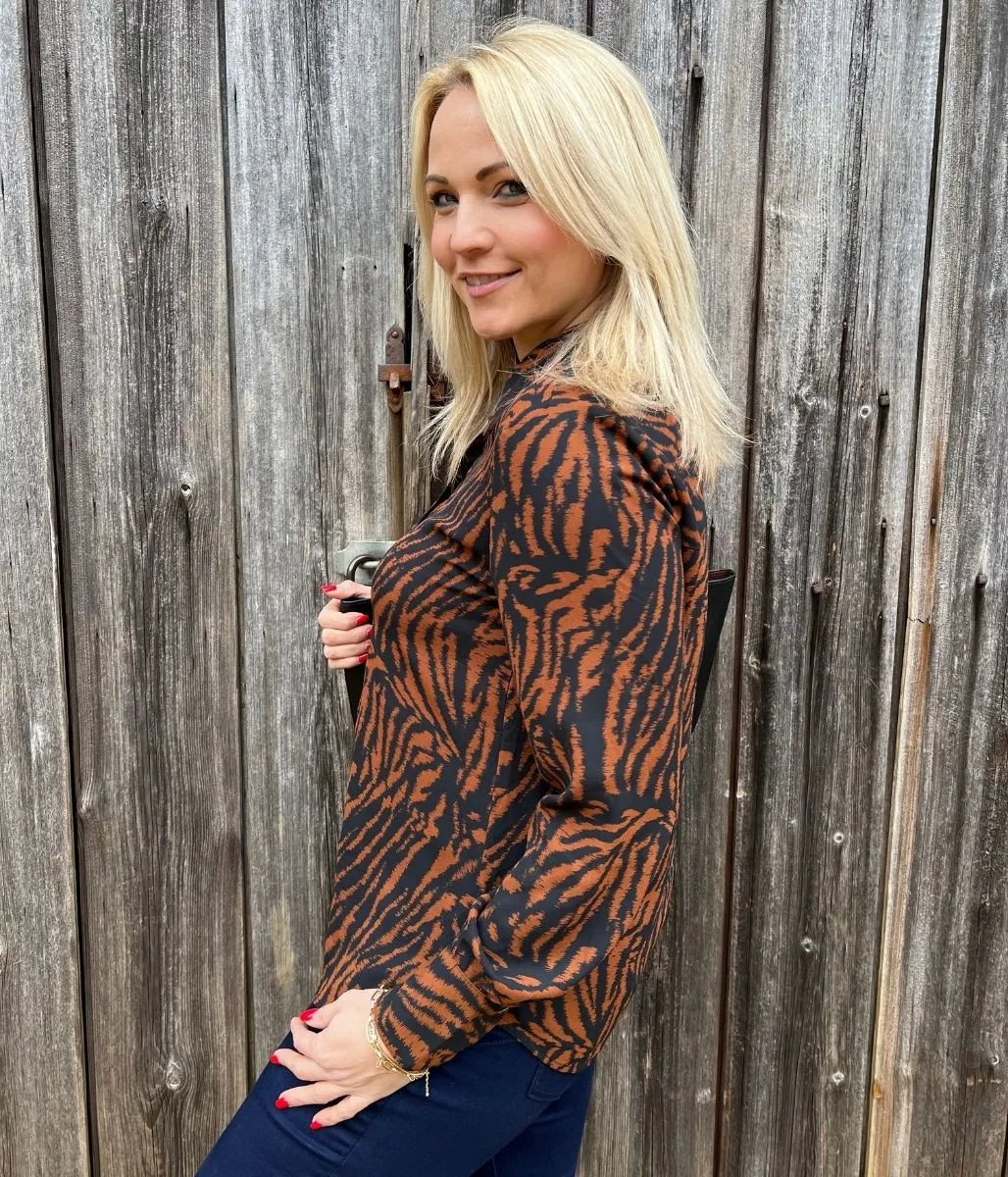 Brown Animal Print Shirt