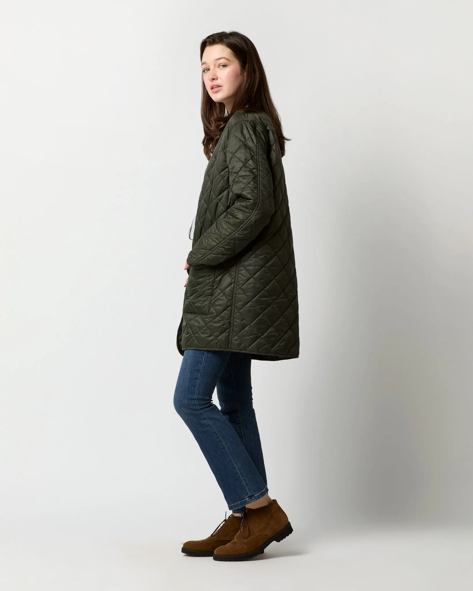 Cashpad Fishtail Parka in Forest Dry Waxed Poplin