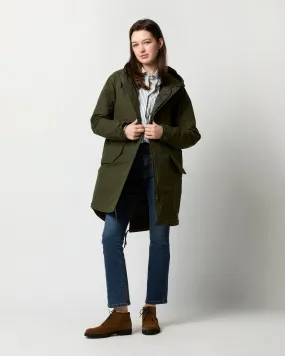 Cashpad Fishtail Parka in Forest Dry Waxed Poplin