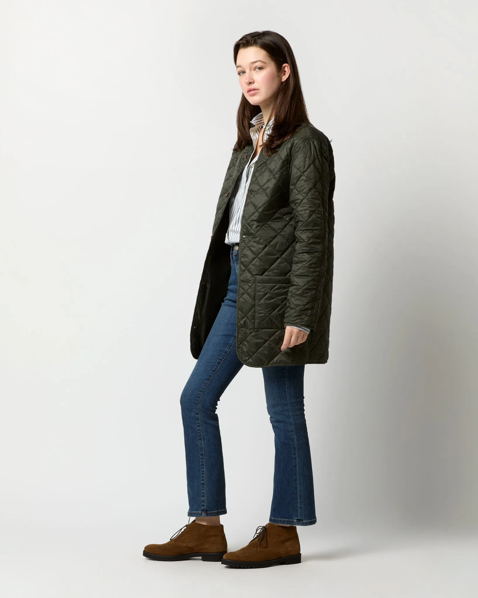 Cashpad Fishtail Parka in Forest Dry Waxed Poplin