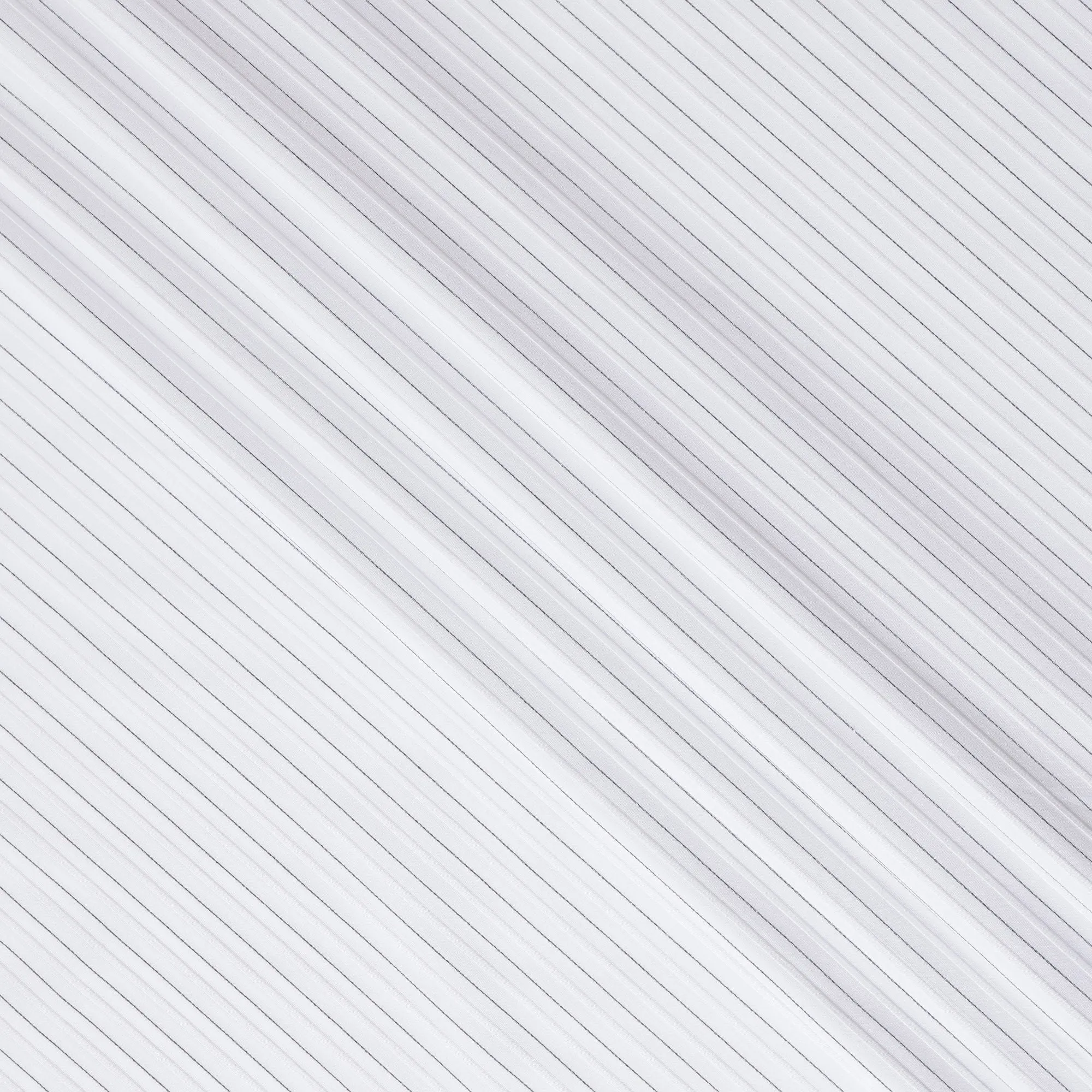 Classic White 100% Cotton Tuxedo Shirting Fabric with Fine Pinstripes, 150 cm Width, Made in Switzerland-D20467