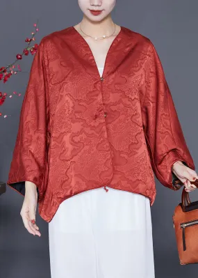 Elegant Orange Oversized Wear On Both Sides Silk Cardigans Summer LY6590