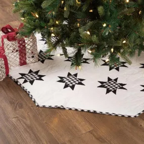 Emmie Black Patchwork Christmas Tree Skirt 55 VHC Brands