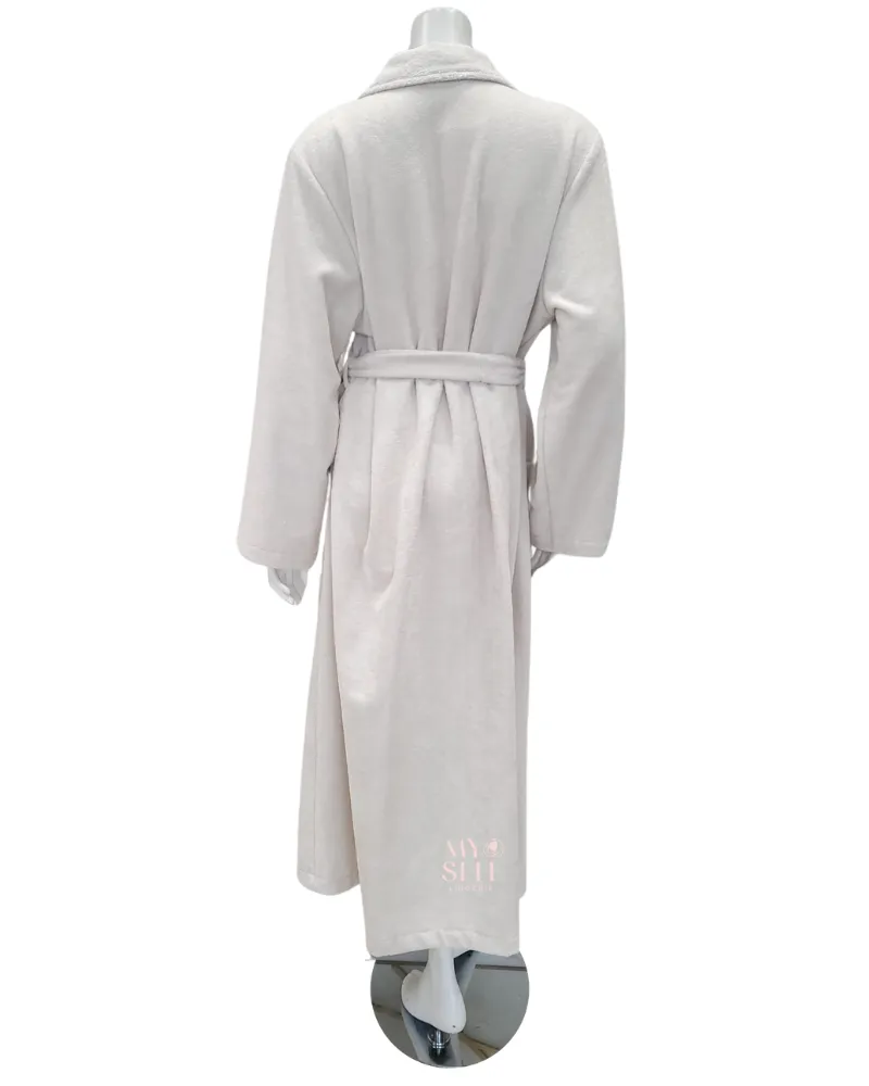 Feraud Paris Cream Plush Long Terry Wrap Bath Robe