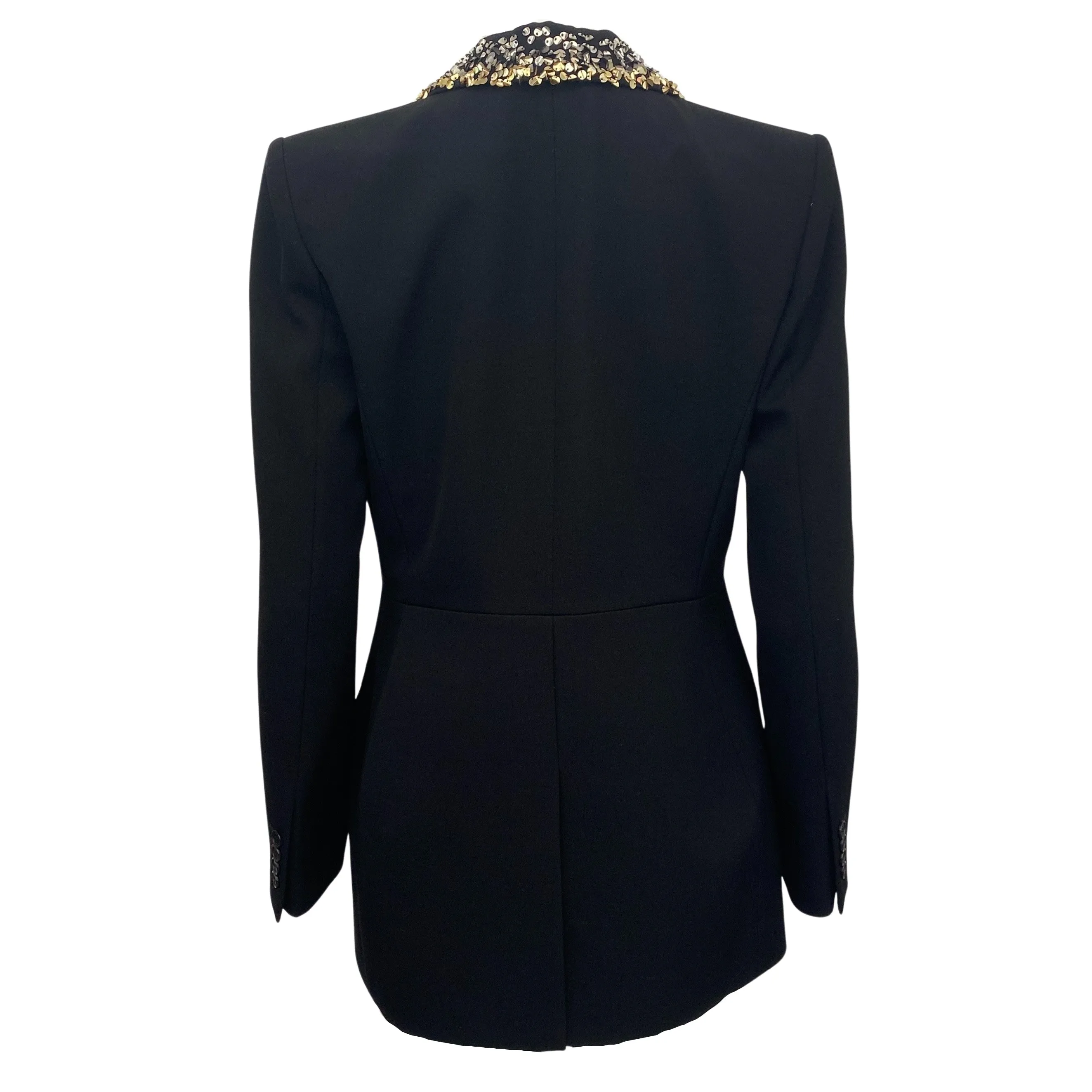 Givenchy Black Wool Blazer with Gold / Silver Sequined Collar