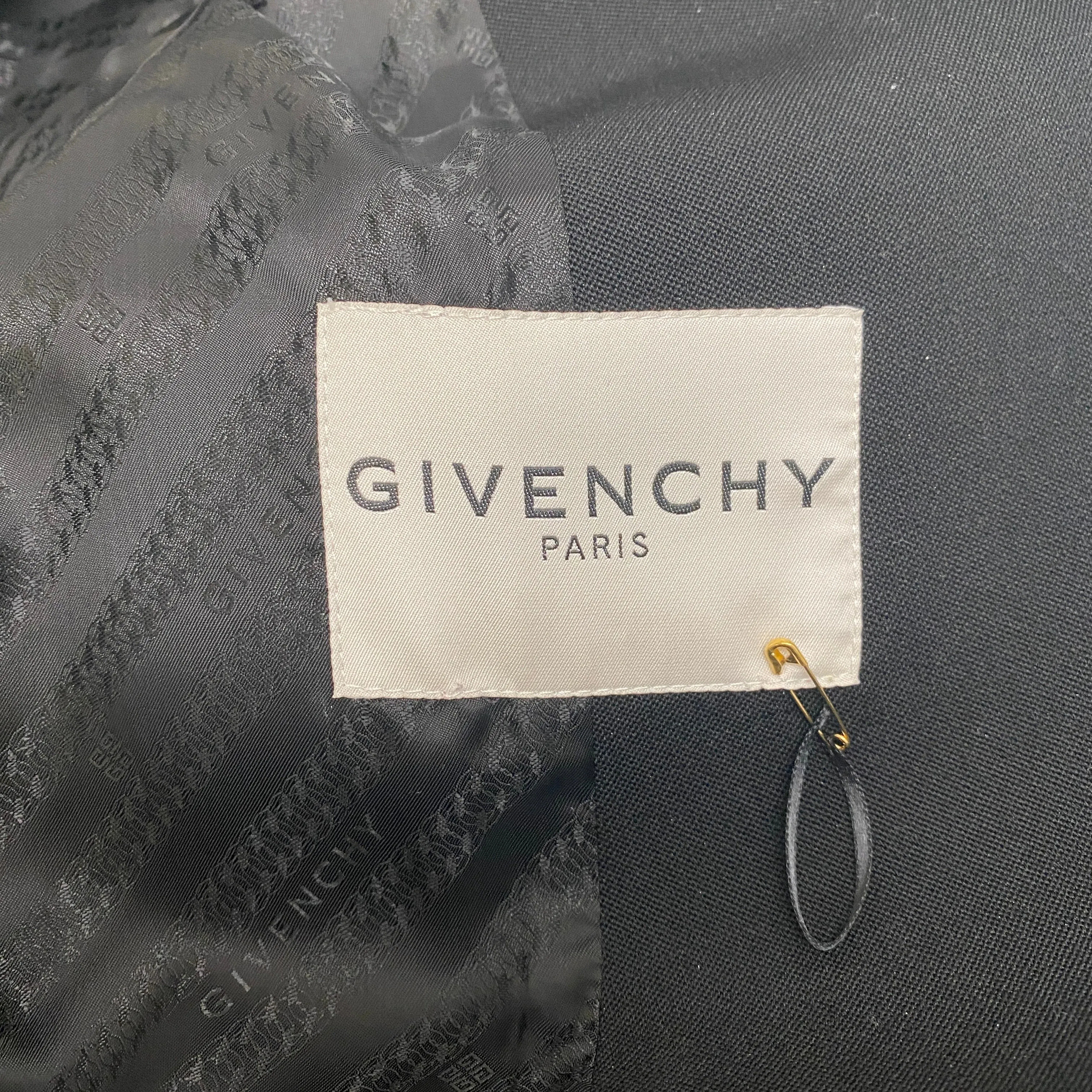 Givenchy Black Wool Blazer with Gold / Silver Sequined Collar