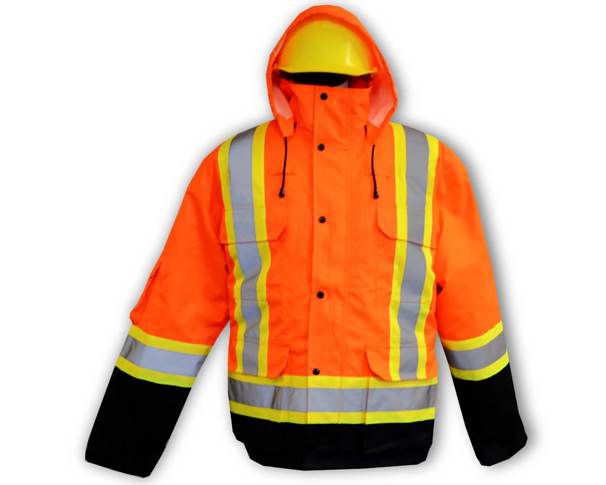 Hi-Visibility 4-in-1 Safety Parka with Reflective Stripes