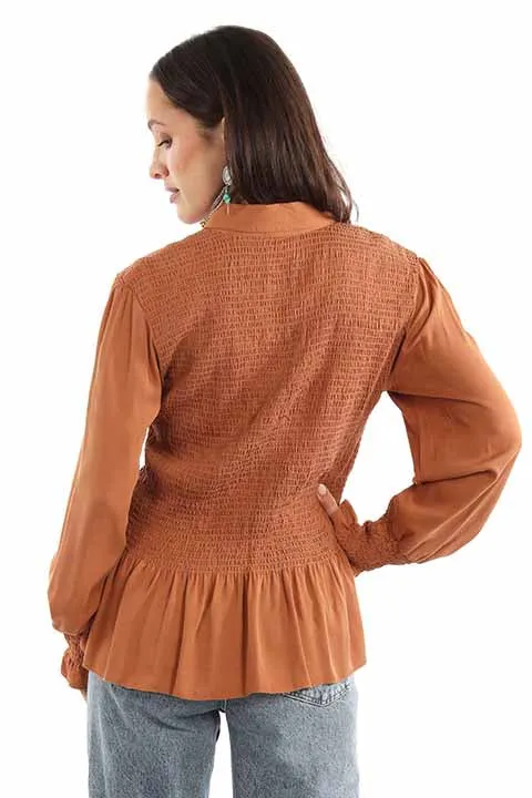 Honey creek Terracota peplum blouse