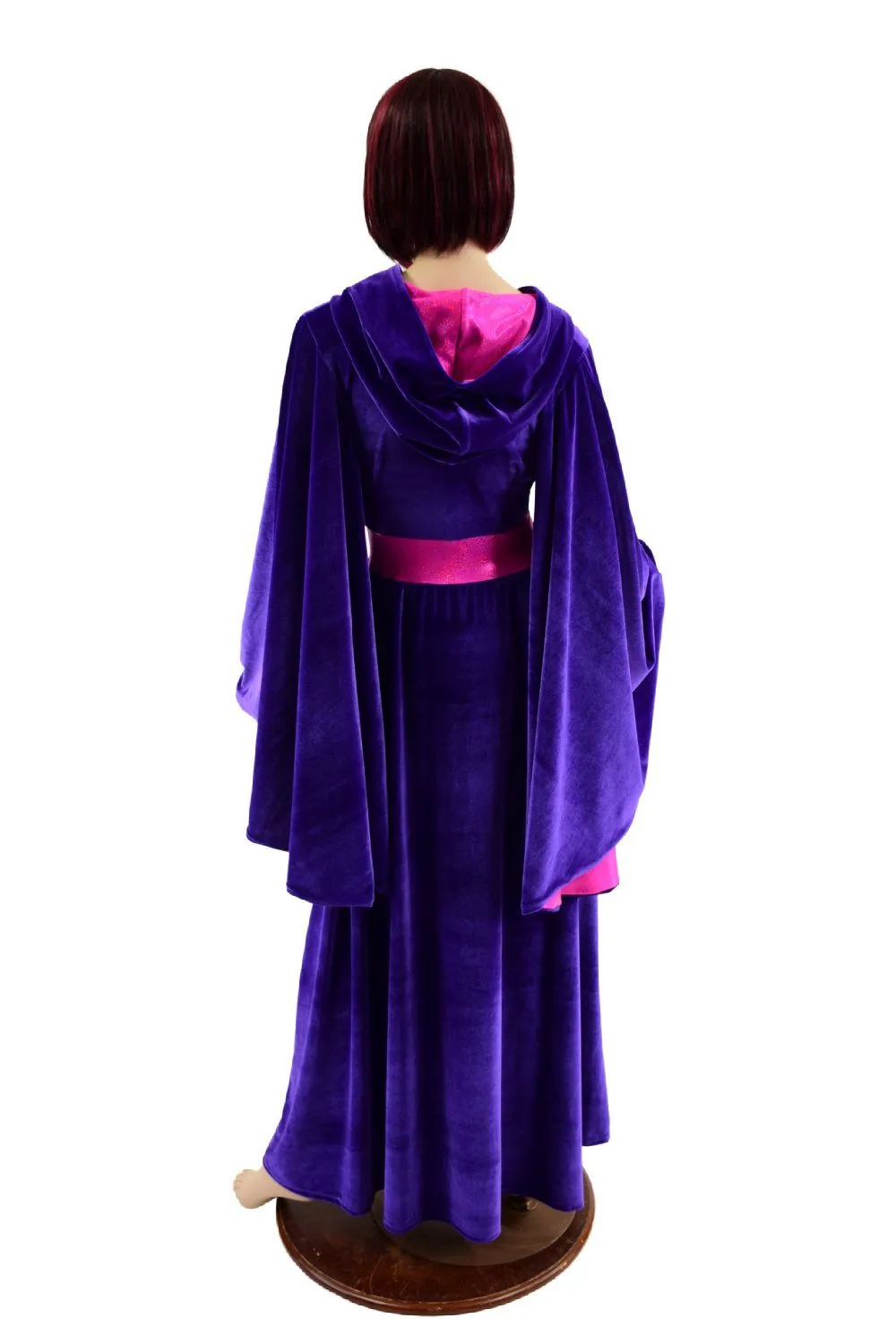 Hooded Melissa Gown with Lined Fan Sleeves