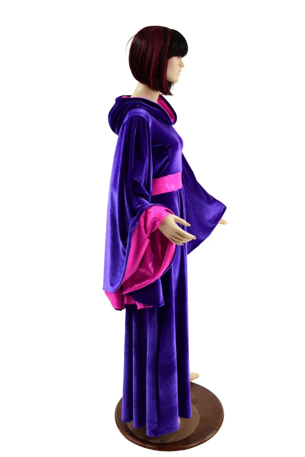 Hooded Melissa Gown with Lined Fan Sleeves