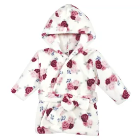 Hudson Baby Plush Animal Face Bathrobe, Floral