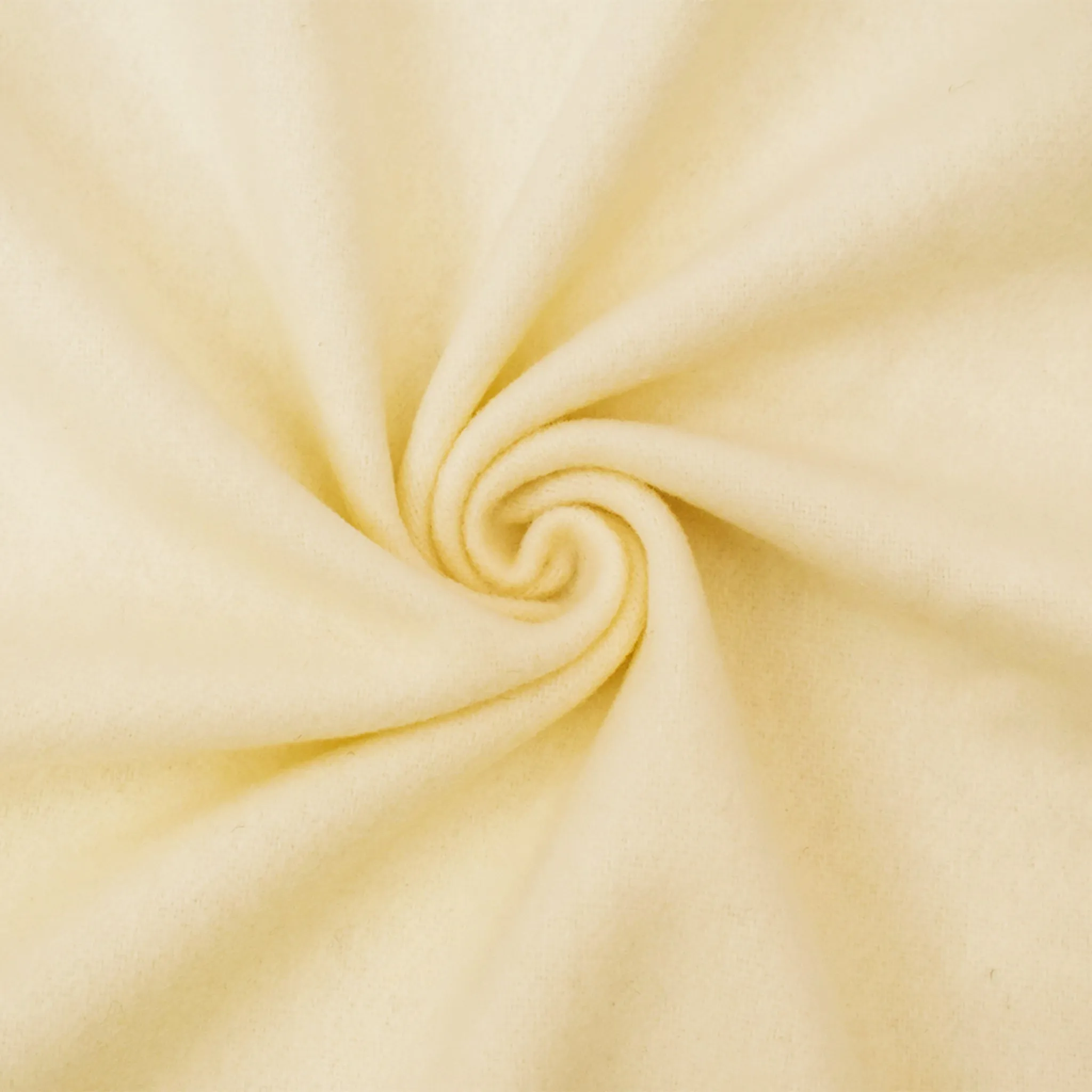 Ivory Melton Wool Polyester Solid Single Sided Brushed Jacketing Woven Fabric