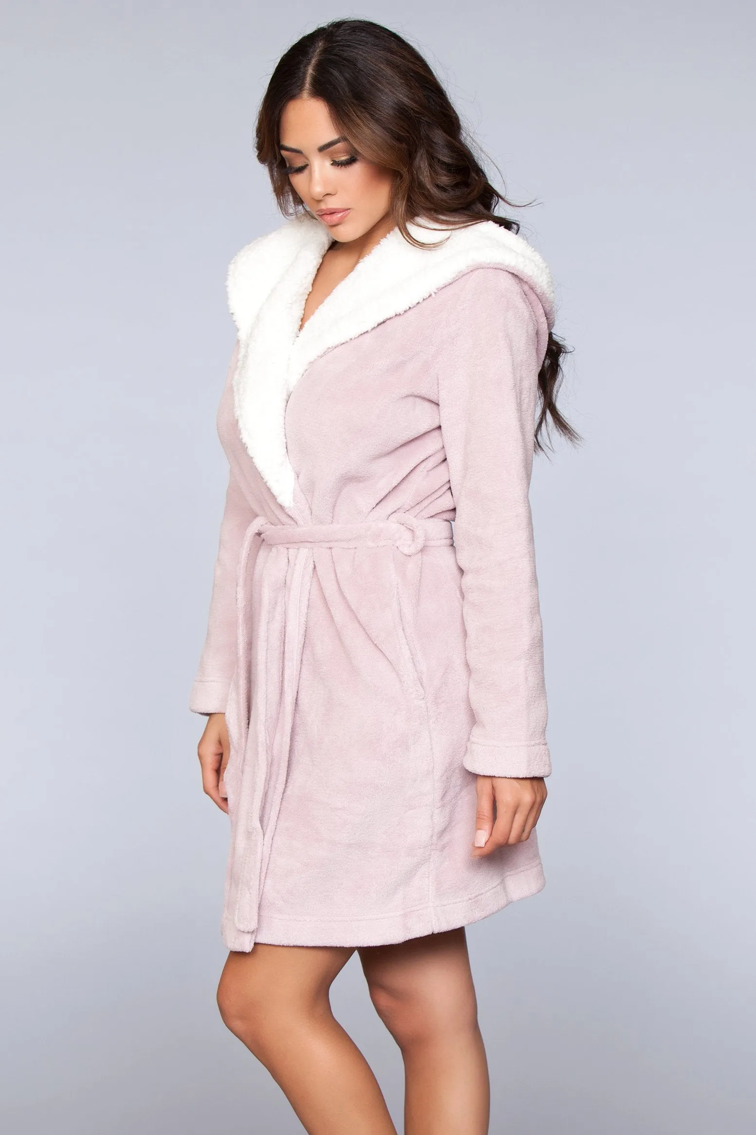 Janet Short Fleece Sherpa Lined Robe