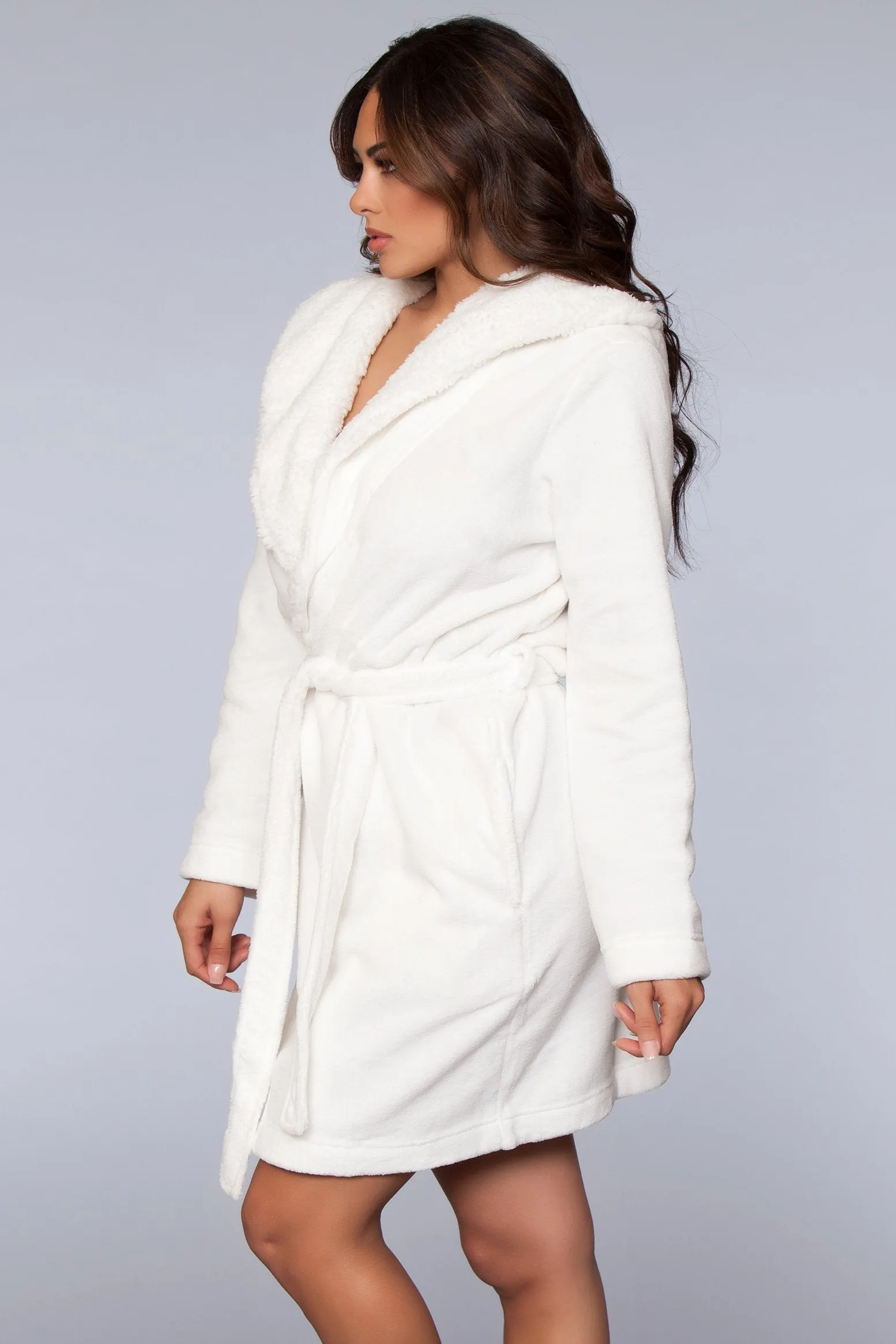 Janet Short Fleece Sherpa Lined Robe