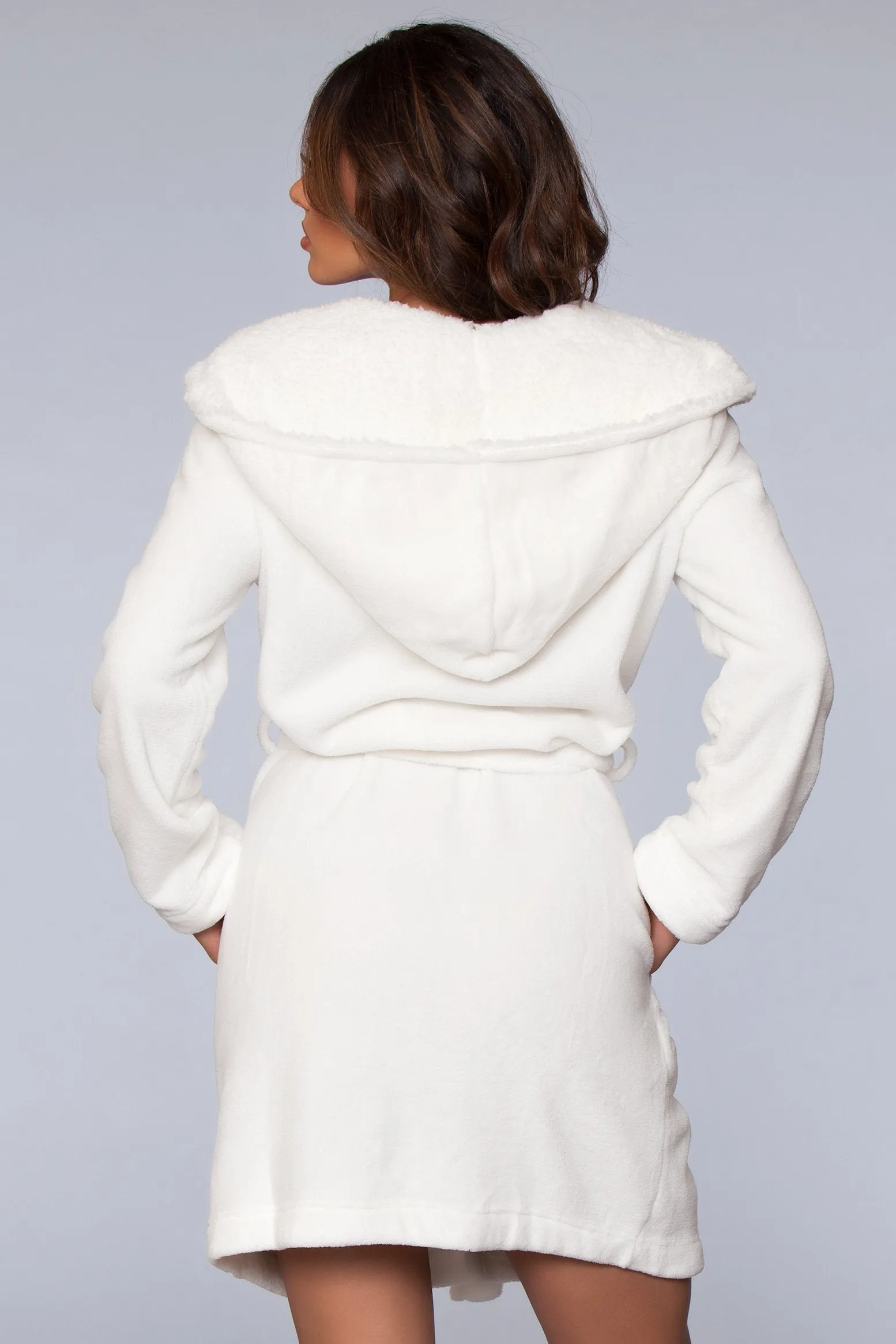 Janet Short Fleece Sherpa Lined Robe