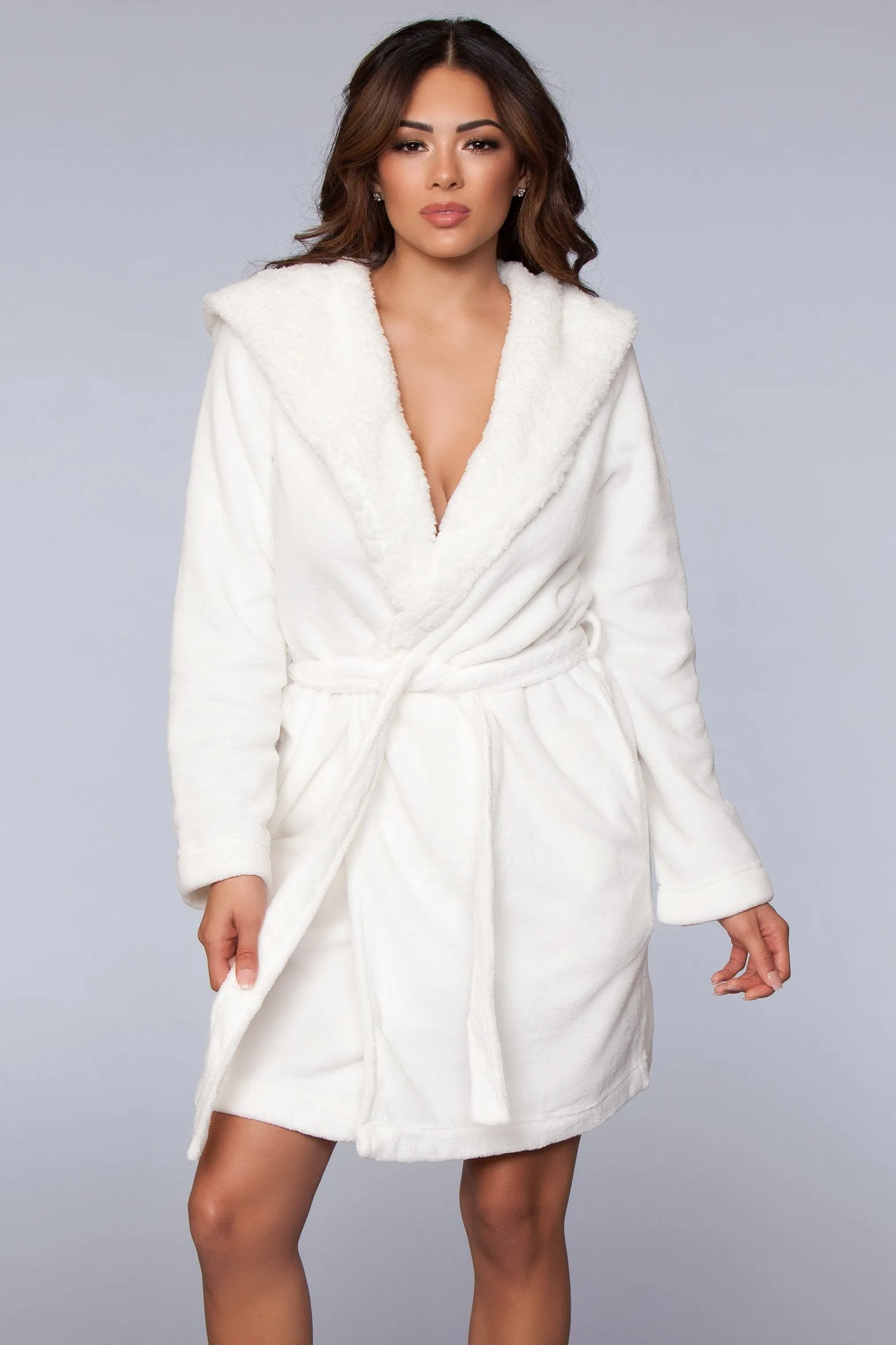 Janet Short Fleece Sherpa Lined Robe