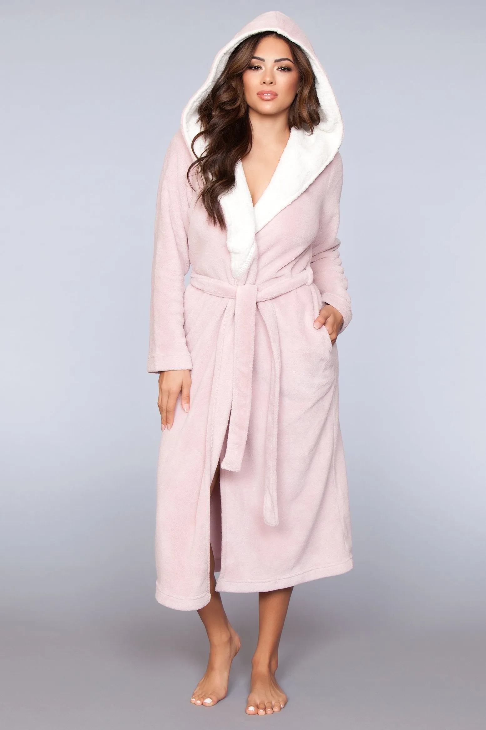 Janette Sherpa Lined Hooded Robe