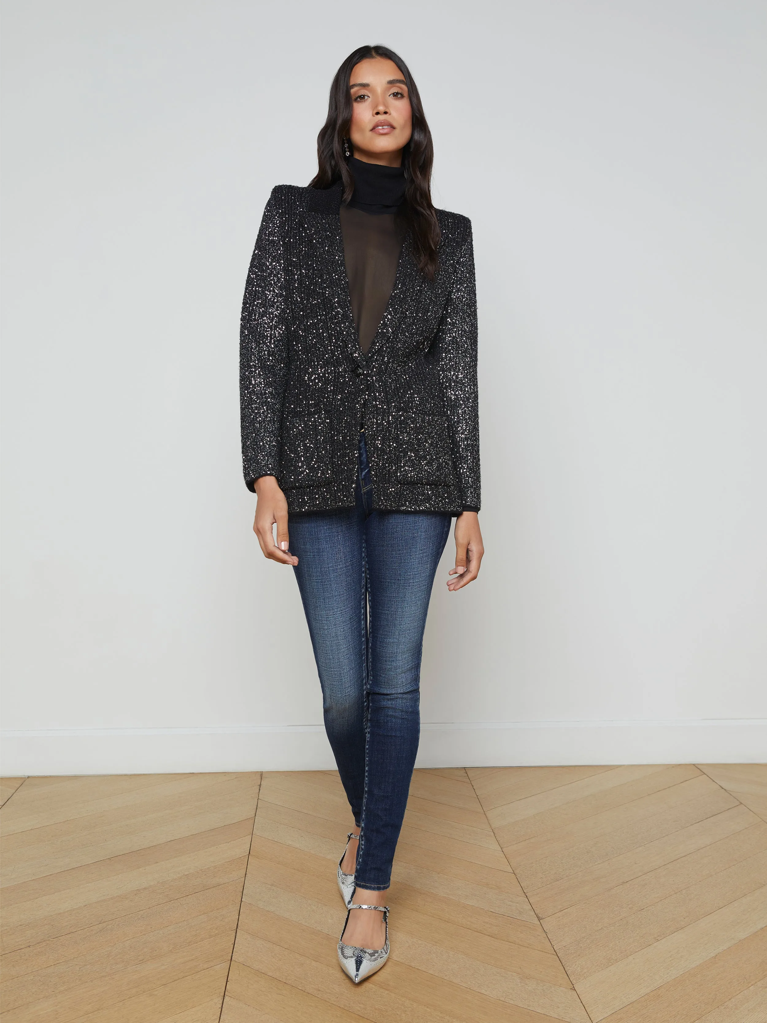 Leonora Sequin Knit Blazer