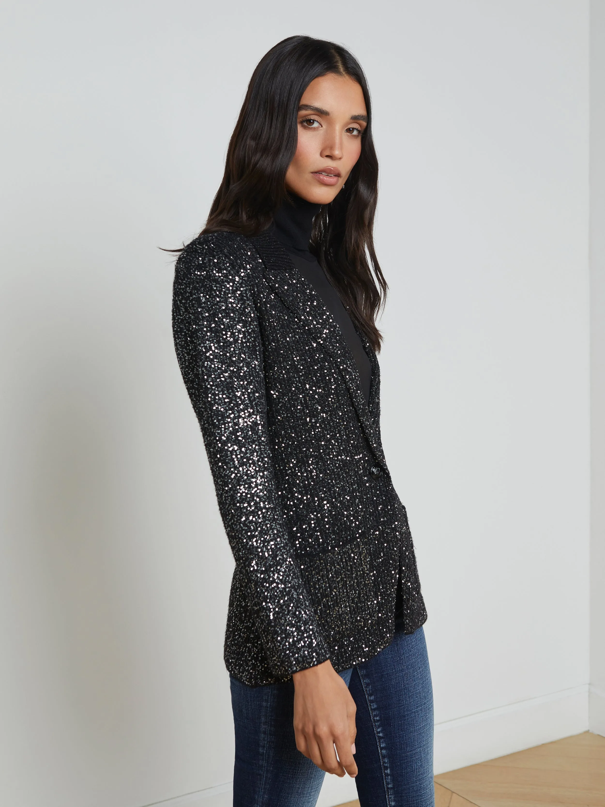 Leonora Sequin Knit Blazer