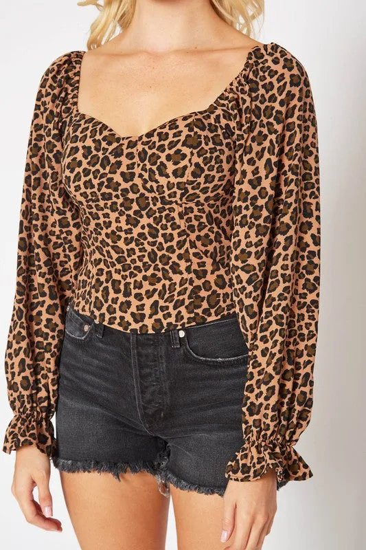 Leopard Sweetheart Blouse