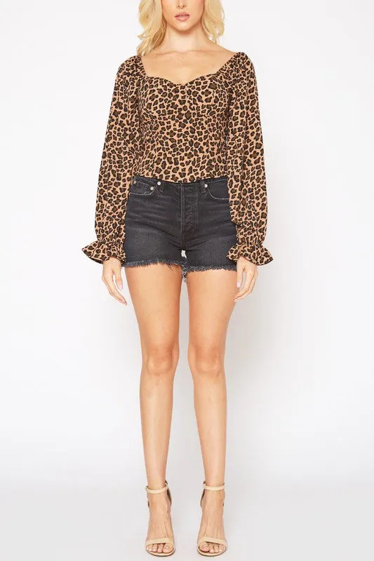 Leopard Sweetheart Blouse