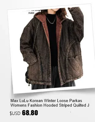 Max LuLu 2024 Quilted Classic Womens Winter Jeackets Luxury Fashion Vintage Parkas Leisure Loose Warm Thicken O Neck Cotton Coat