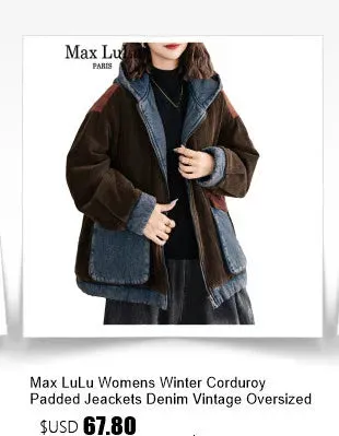 Max LuLu 2024 Quilted Classic Womens Winter Jeackets Luxury Fashion Vintage Parkas Leisure Loose Warm Thicken O Neck Cotton Coat