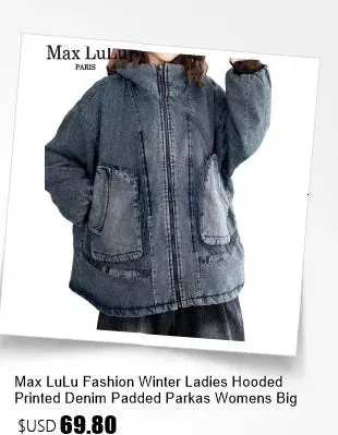 Max LuLu 2024 Quilted Classic Womens Winter Jeackets Luxury Fashion Vintage Parkas Leisure Loose Warm Thicken O Neck Cotton Coat