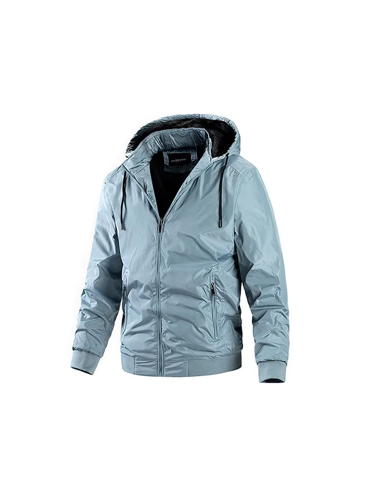 Men's Cotton Jacket Detachable Fashion Workwear Jacket Casual Sports Hooded Cotton Jacket