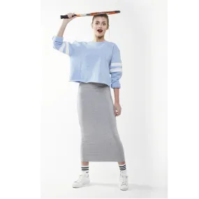 Midi Tube Skirt: Heather Grey