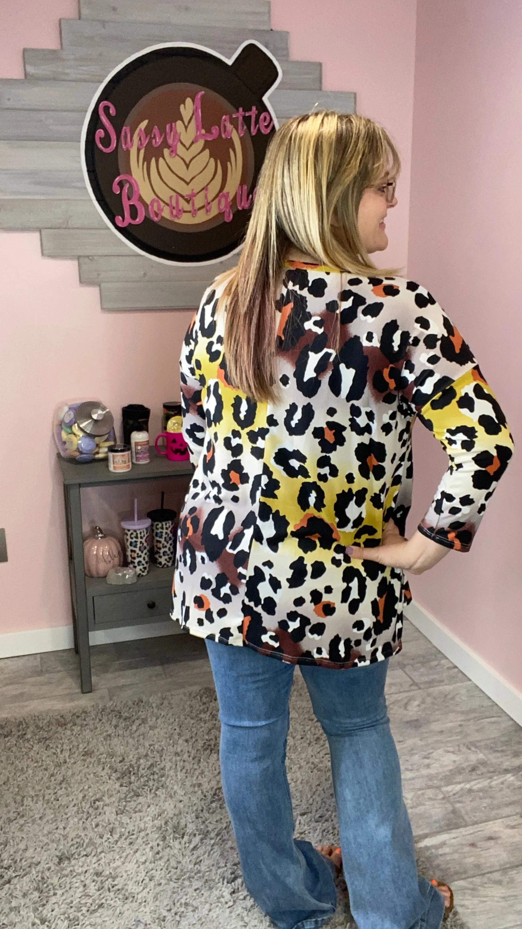 Mustard Animal Print Tunic