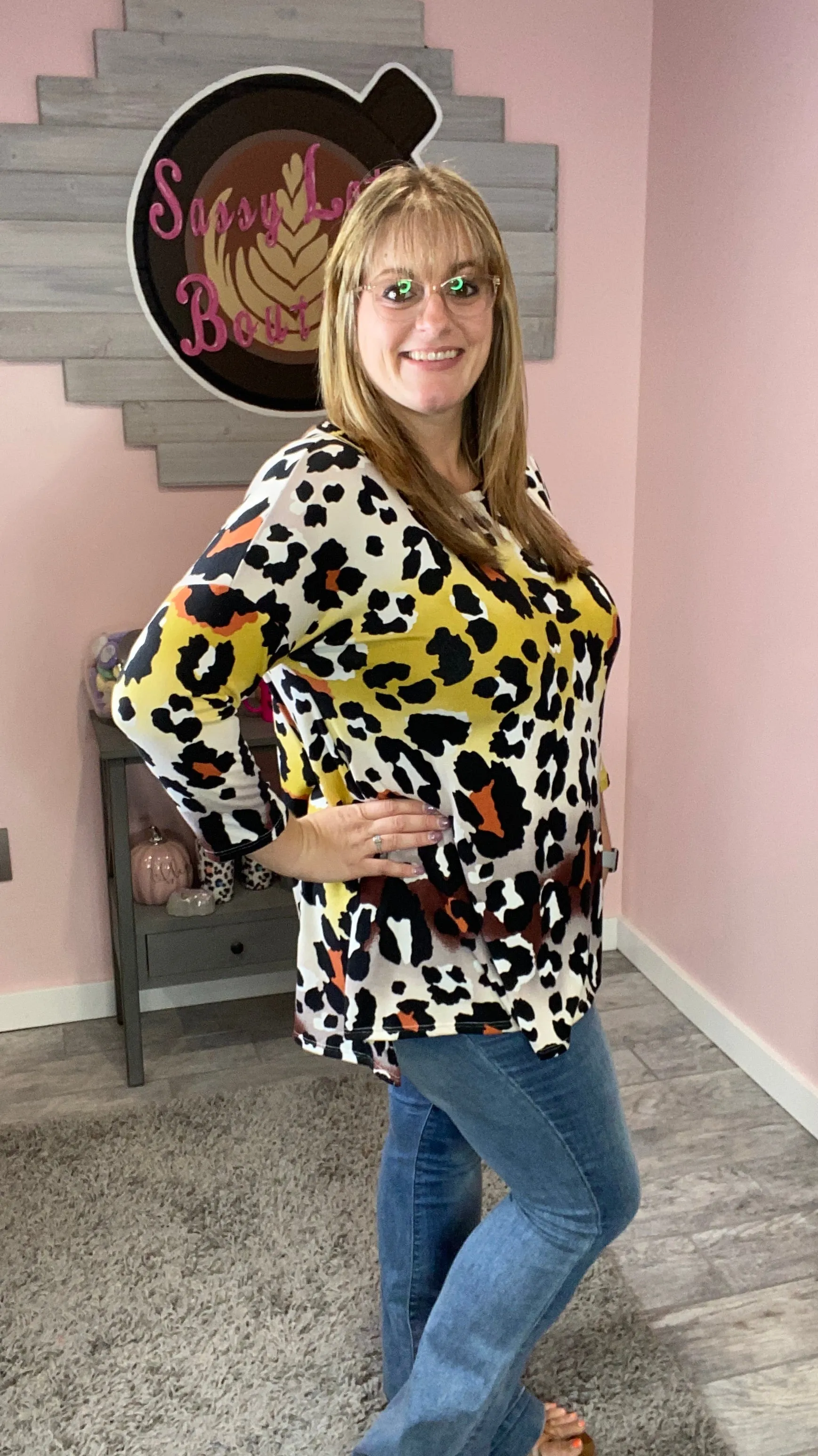 Mustard Animal Print Tunic