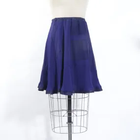 Navy Blue Patchwork Silk Chiffon Skirt