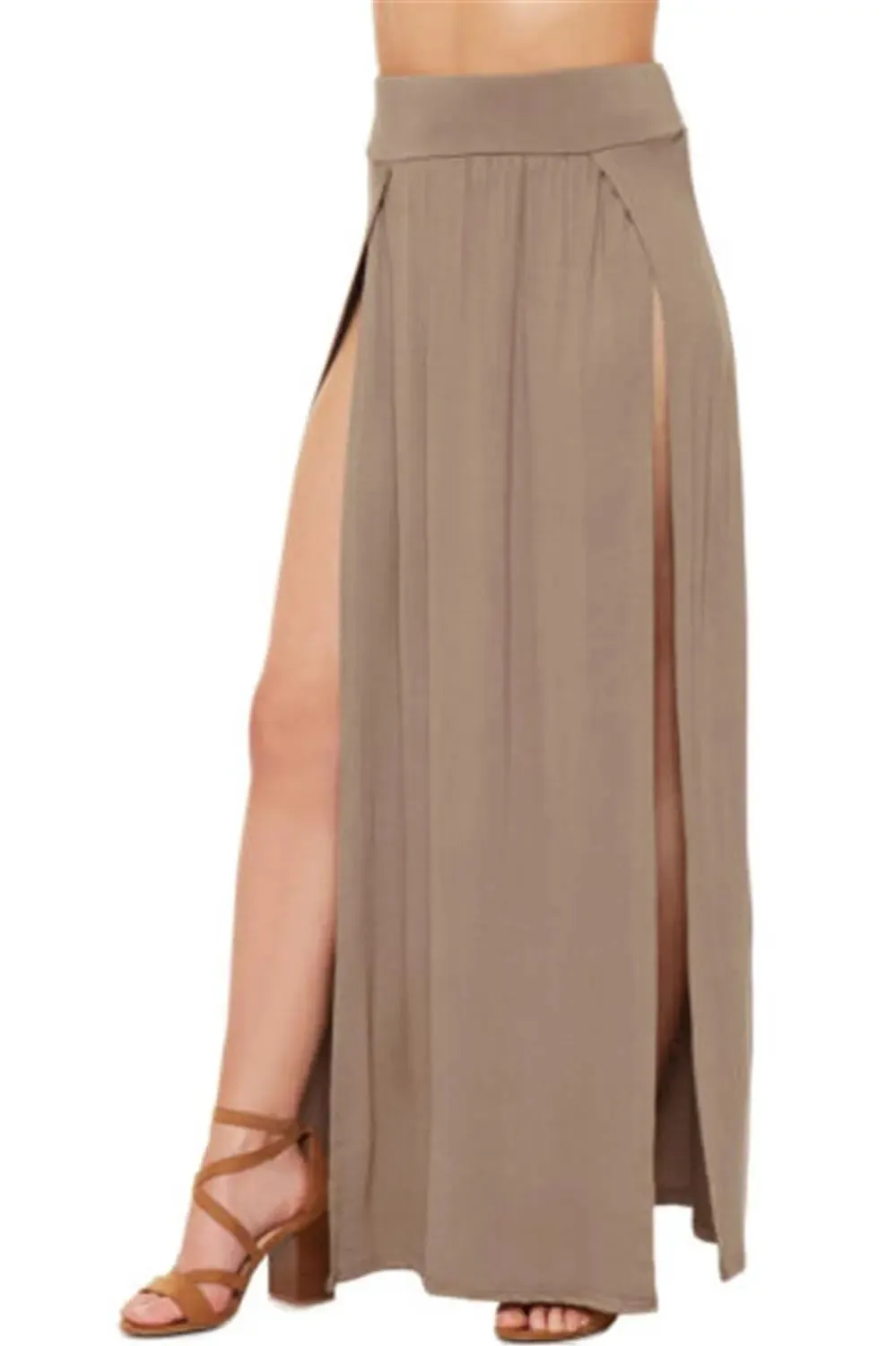 New Summer Solid Long Maxi Skirt