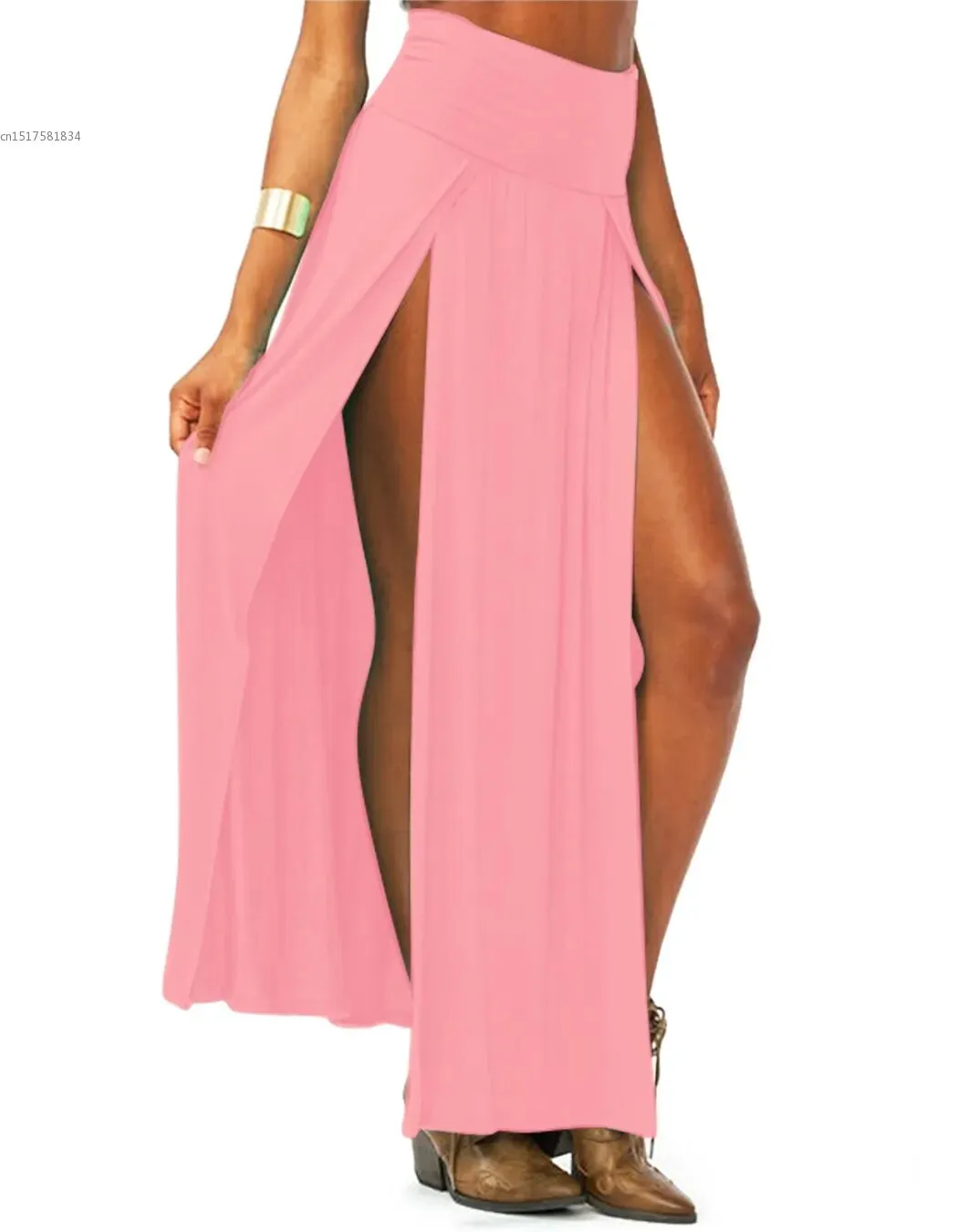 New Summer Solid Long Maxi Skirt