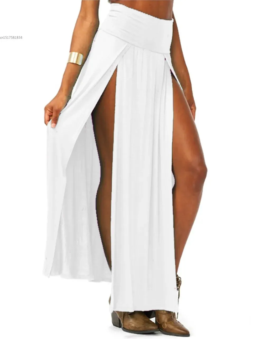 New Summer Solid Long Maxi Skirt