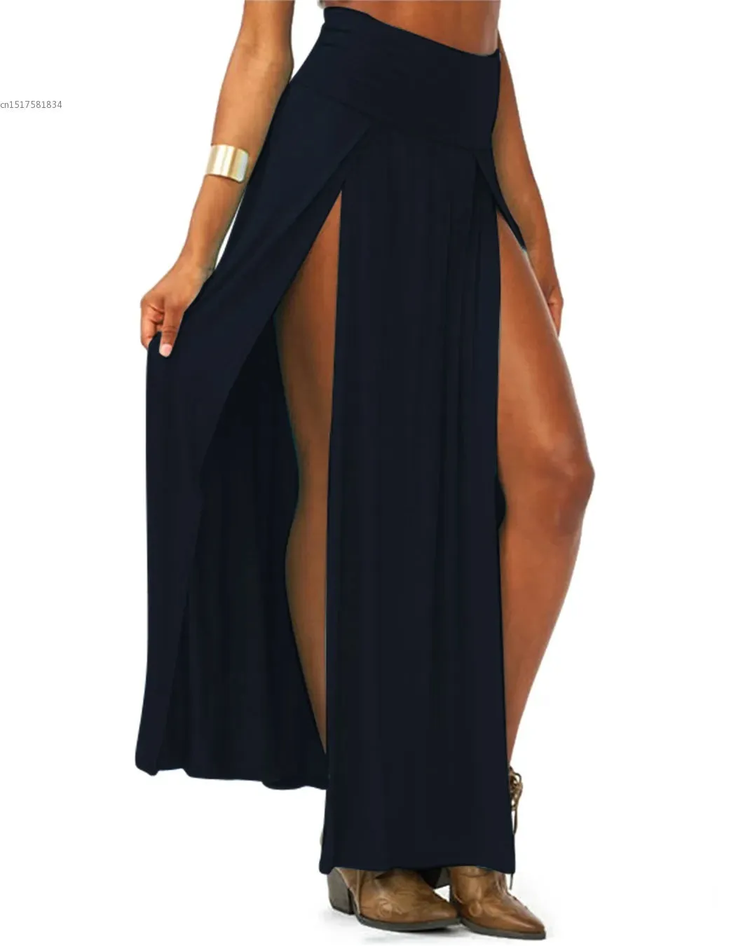 New Summer Solid Long Maxi Skirt