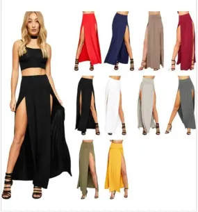 New Summer Solid Long Maxi Skirt