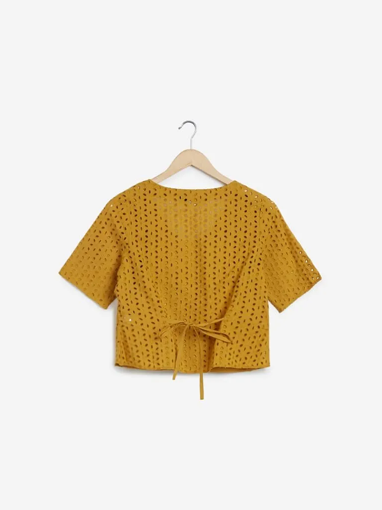 Nuon Mustard Rosanne Top With Chemise