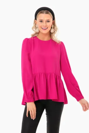 OLD Fuchsia Carlota Peplum Blouse