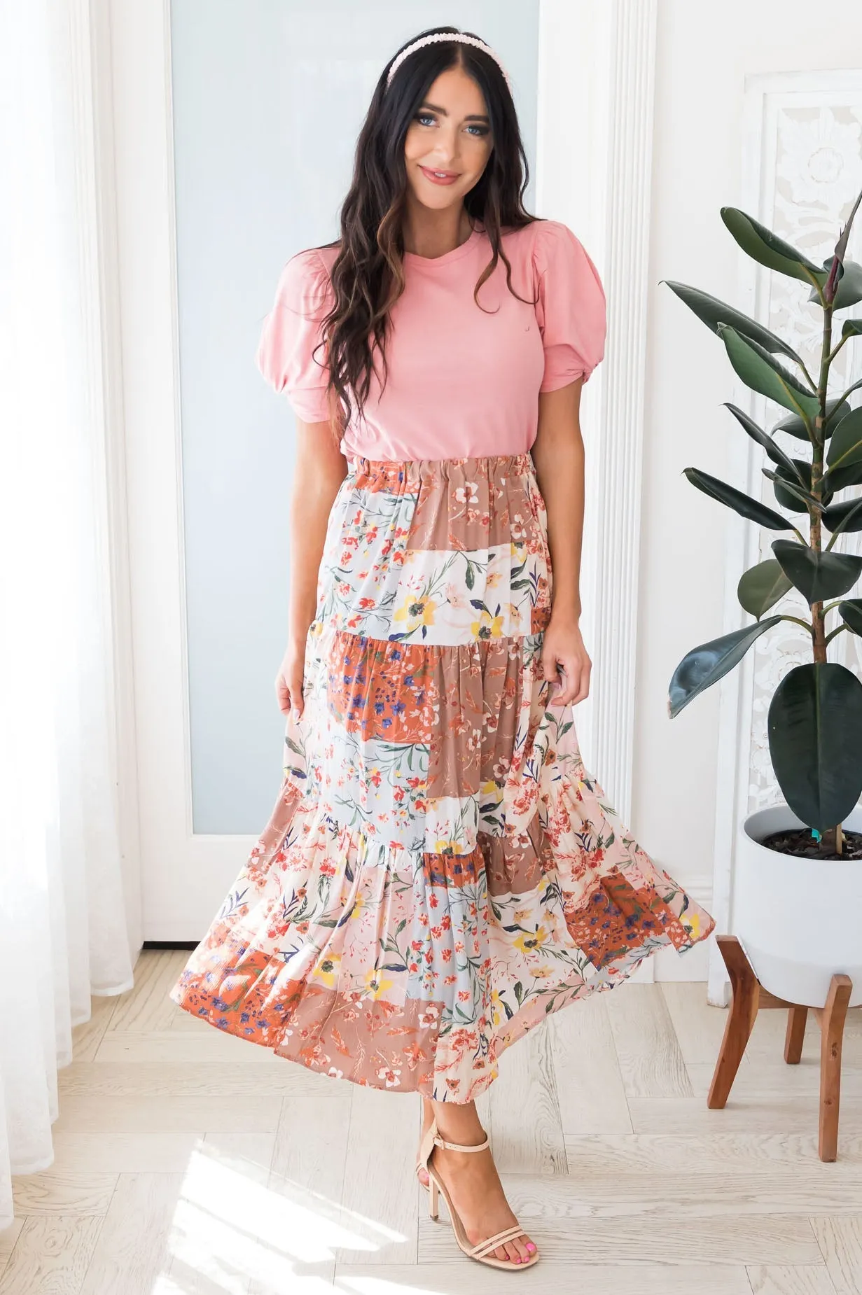 On A Mission Modest Patchwork Skirt