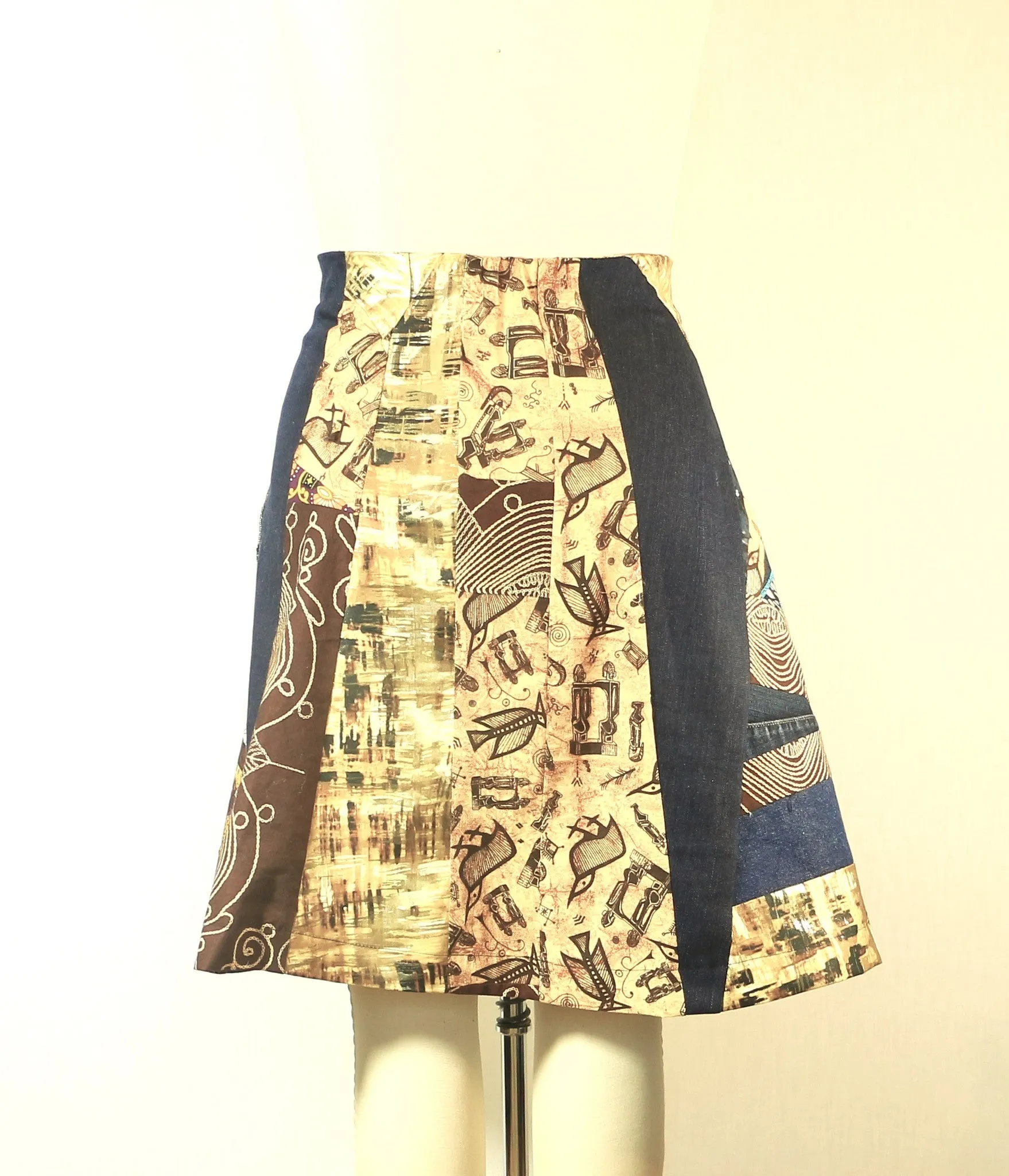 Patchwork African Print Skirt